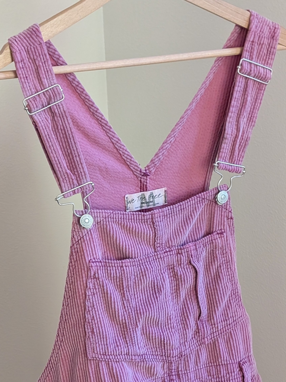 Free People x We The Free Baxter Corduroy Jumper Mini Dress In Light Pink - M - Picture 3 of 7